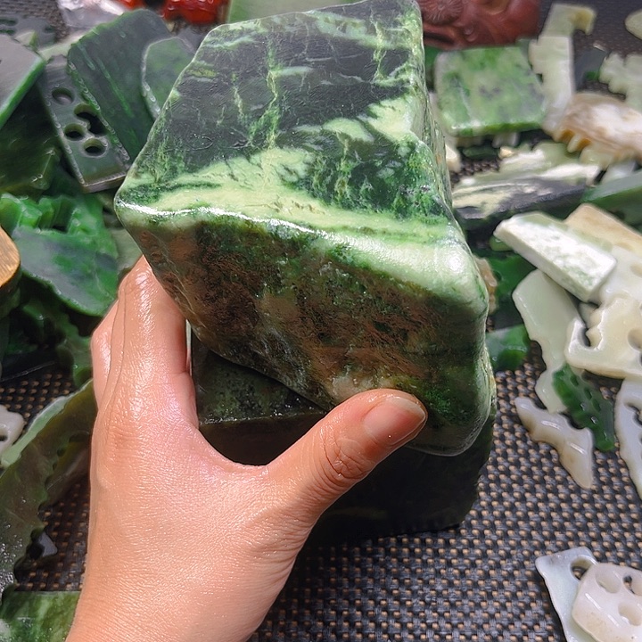 未镶嵌和田玉珠宝半成品超***头