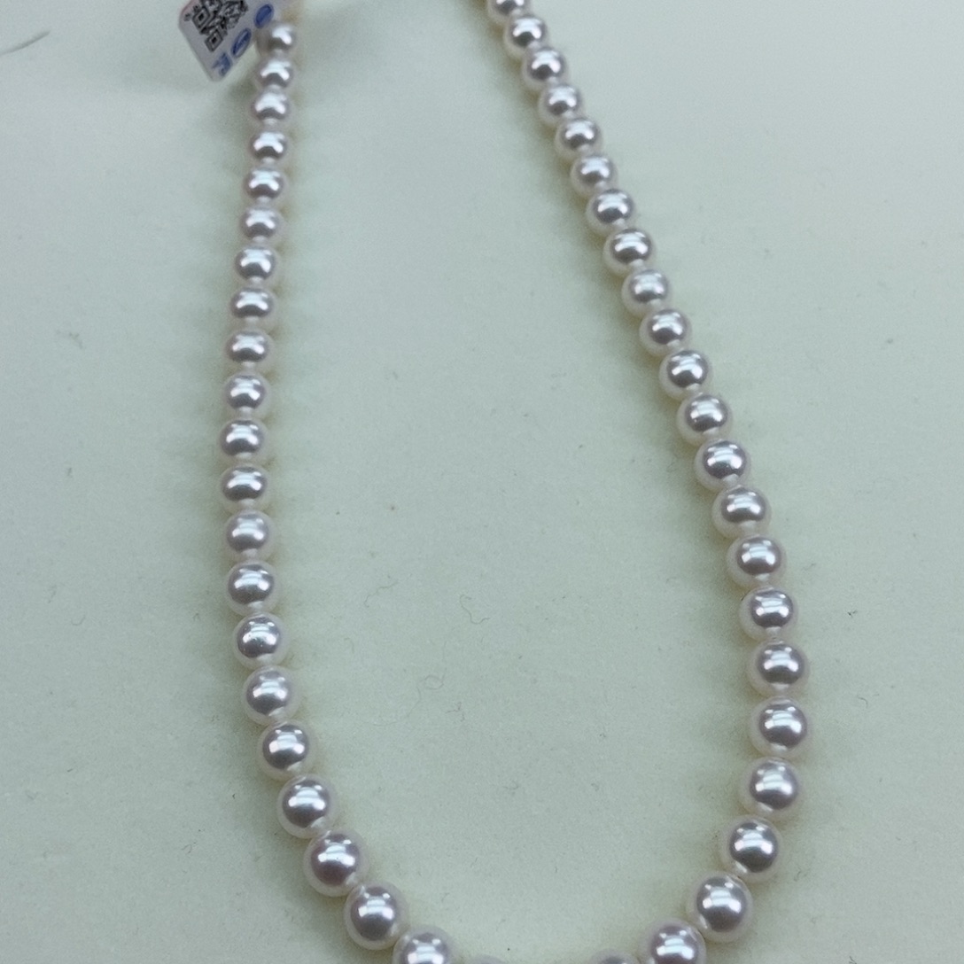 淡水珍珠6-6.5极光正圆冷白小灯泡银S925镶嵌