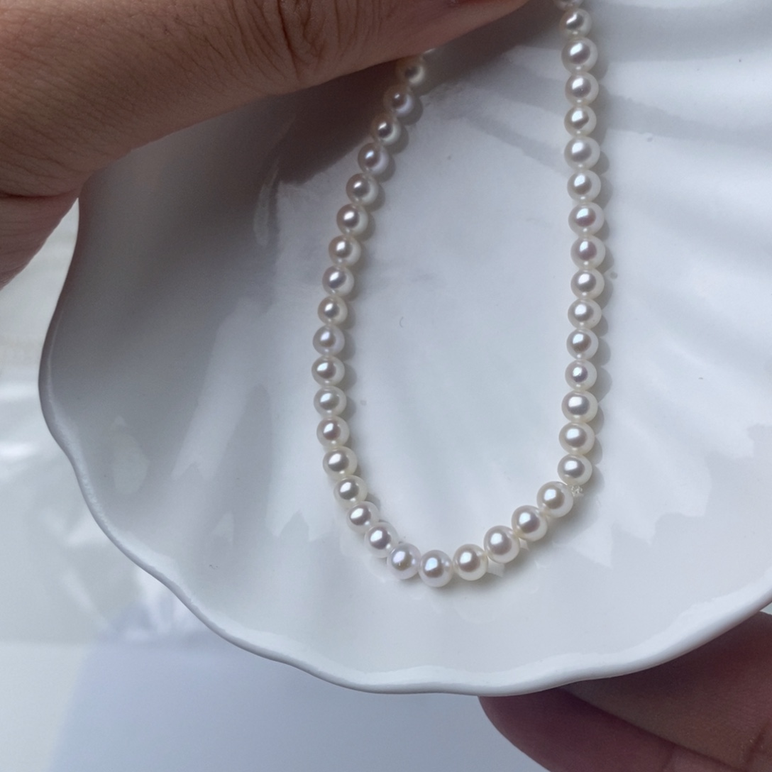 项链淡水珍珠银S925镶嵌