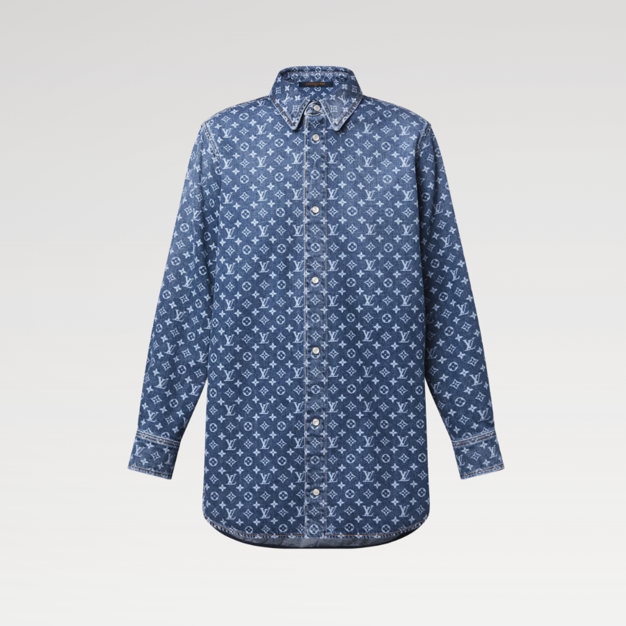 未使用 LouisVuitton/路易威登 汤/TP032768/牛仔衬衫 牛仔蓝