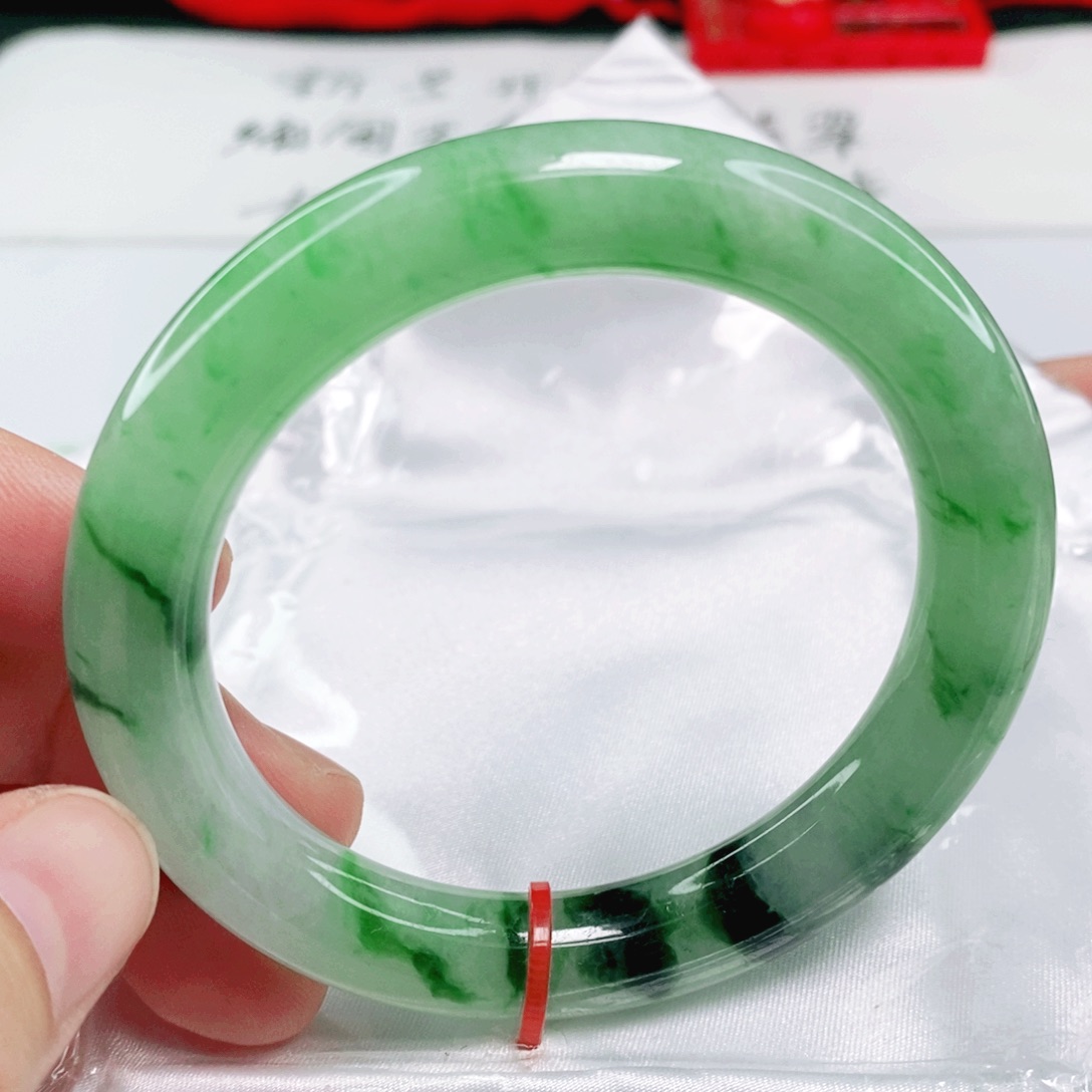 未镶嵌手镯翡翠 56.2圈口圆条毕业