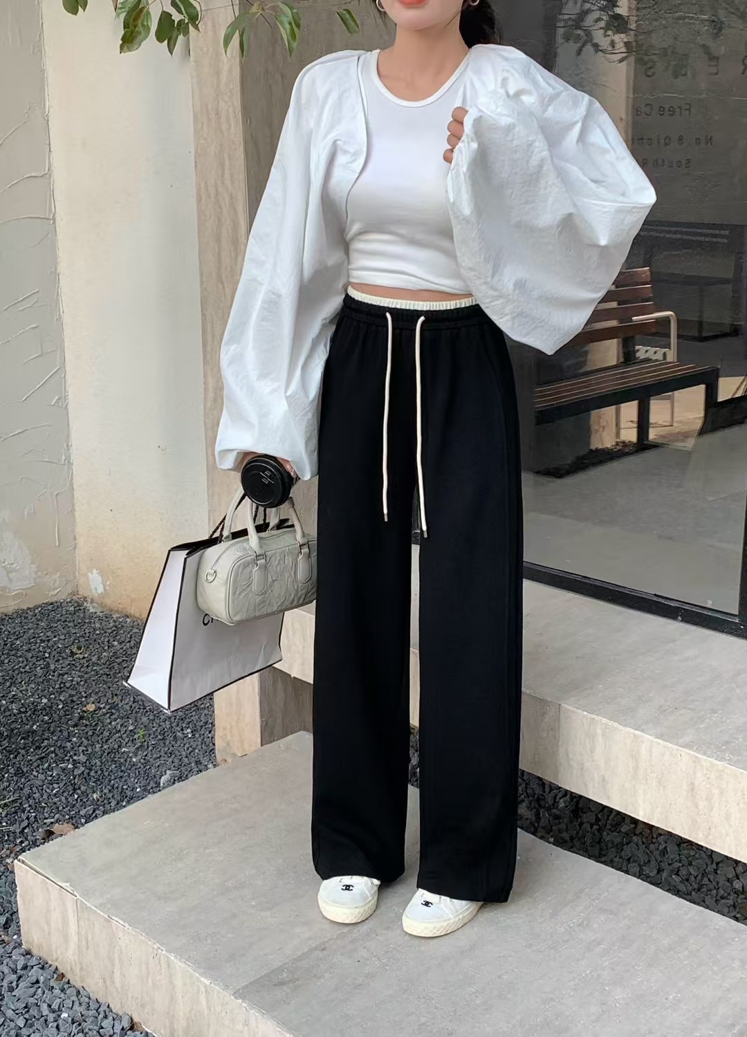 新款休闲超舒服面料春夏百搭长裤黑色