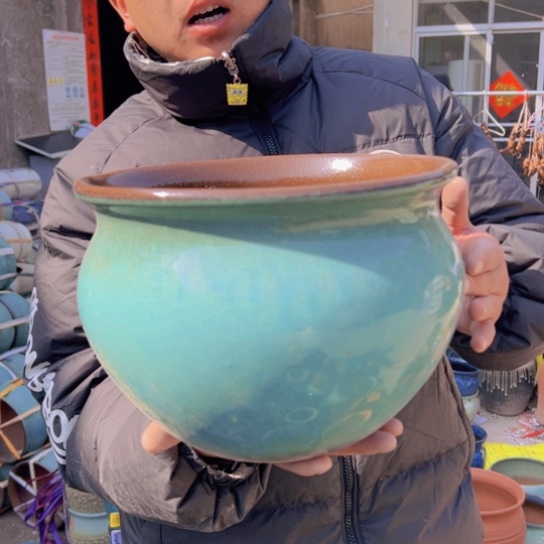 紫砂花盆高19口25————