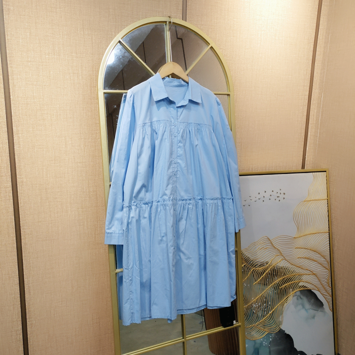 BG930孕妇蓝色衬衣裙100-130