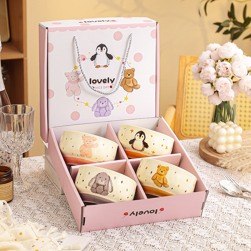 可爱陶瓷碗家用2025新款米饭碗个人专用吃饭碗儿童专用精致小碗