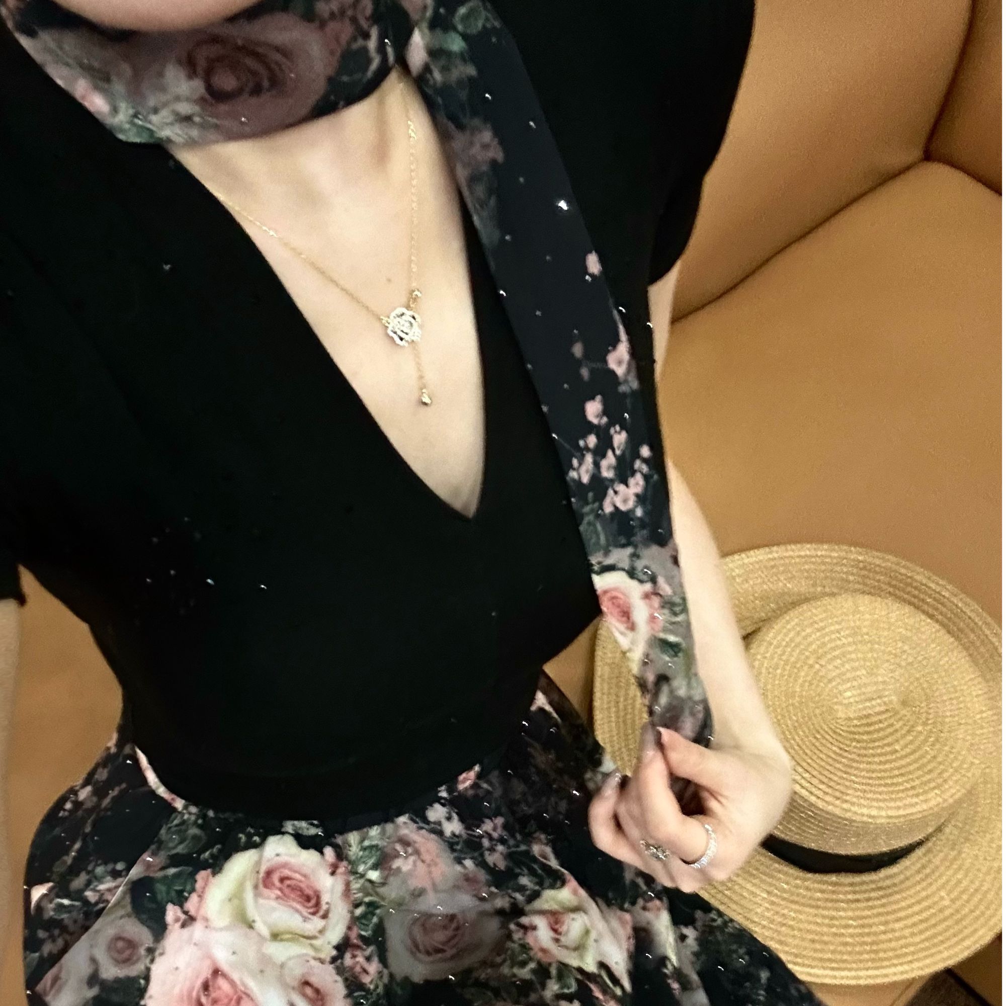 【Gouya】法式富家千金名媛风丝巾伞裙套装春秋夏新款高级感设计