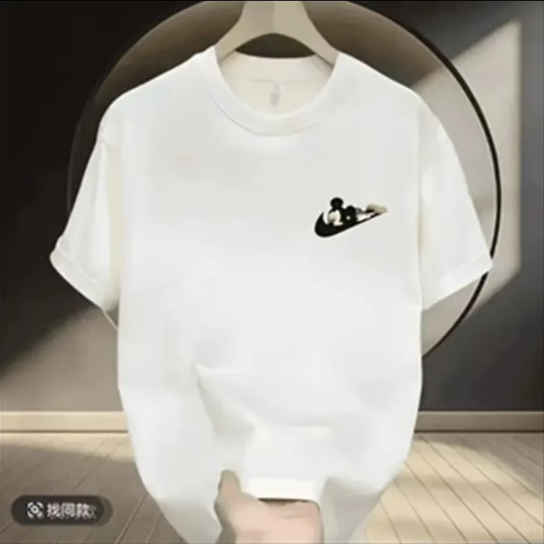 夏季圆领半袖上衣印花T恤时尚夏季休闲韩版潮流ins情侣透气短袖