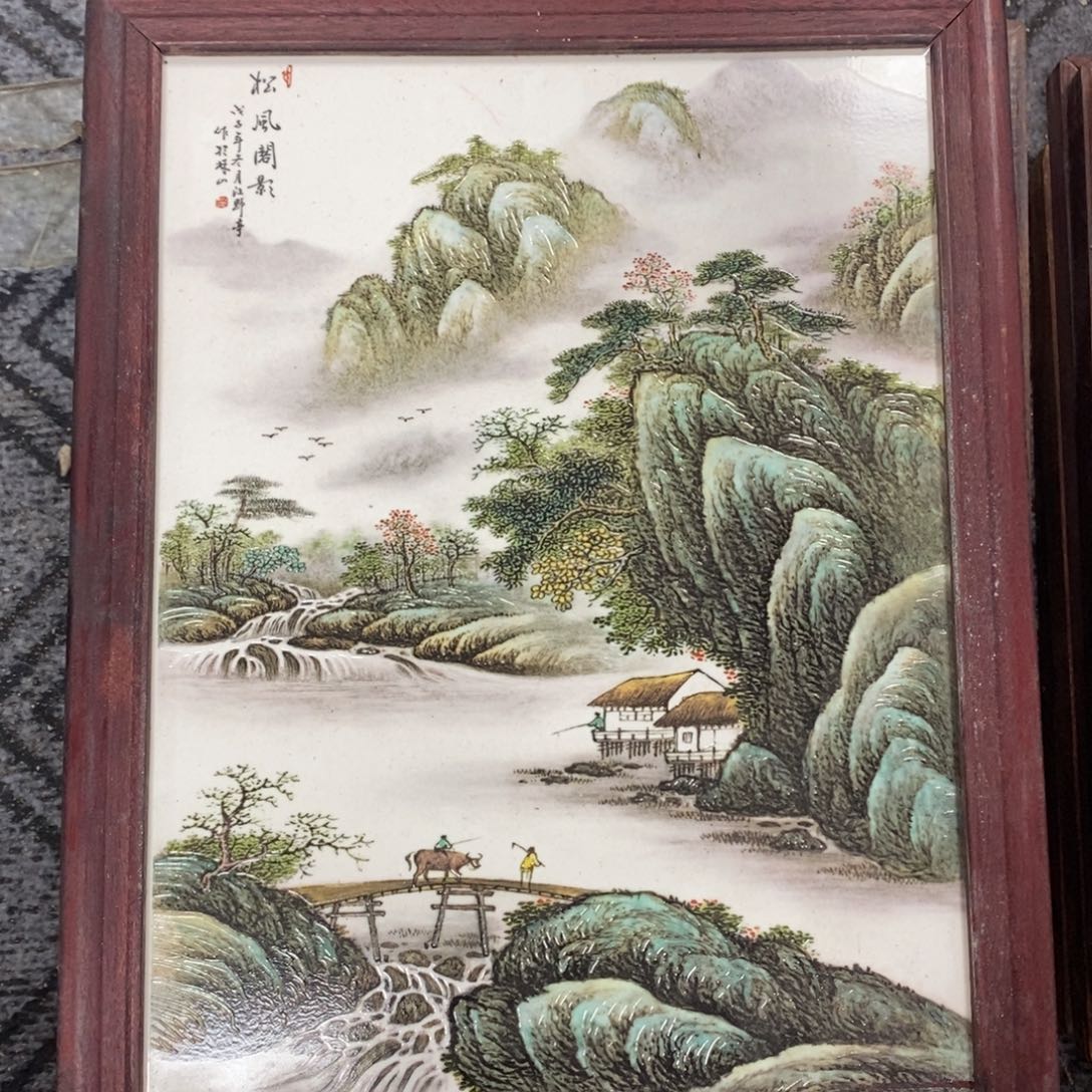 瓷片37*28 景德镇瓷板画柴窑烧制