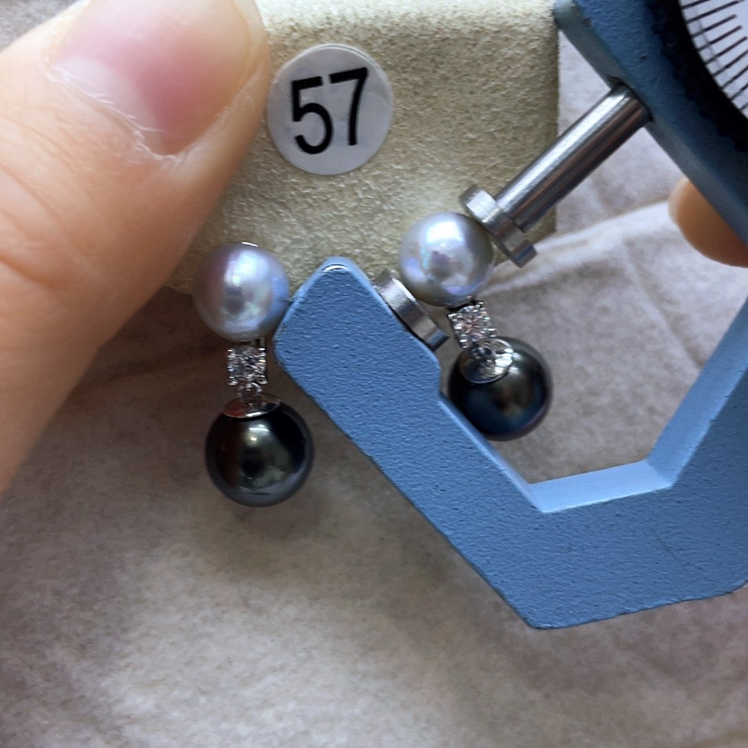 海水珍珠耳饰银S925镶嵌