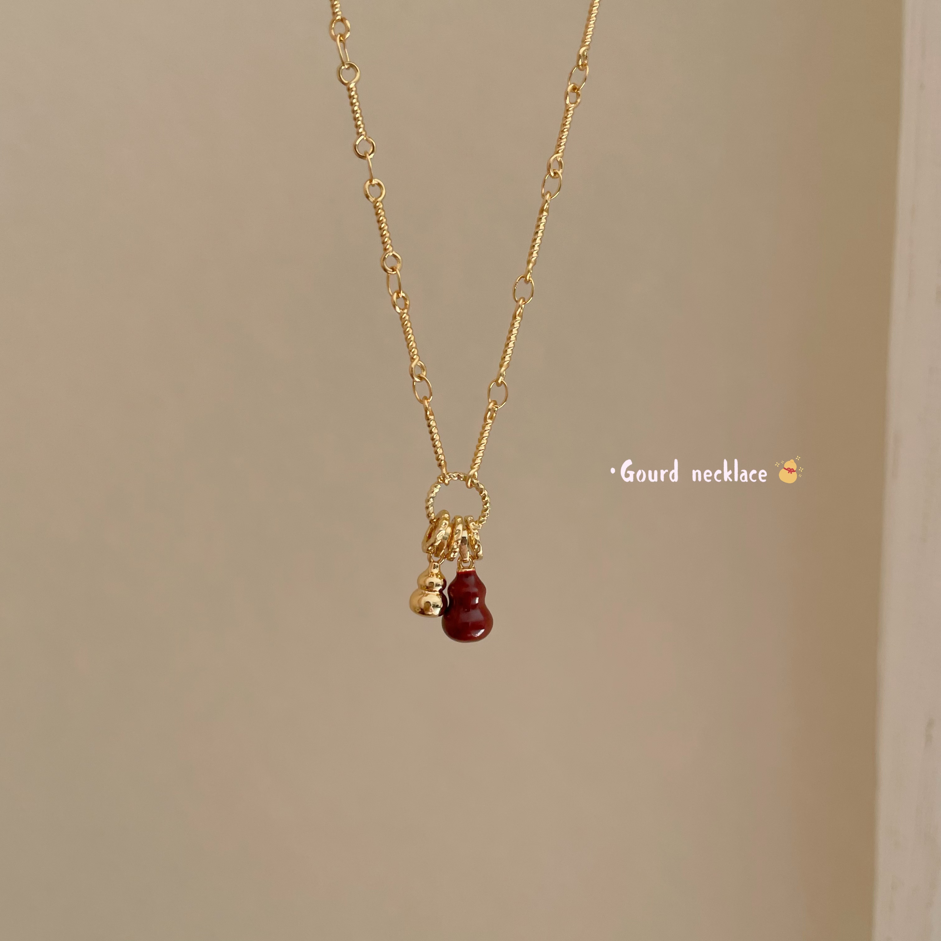 铜合金项链 X0032 福禄双全气质轻奢高级时尚精致百搭锁骨链