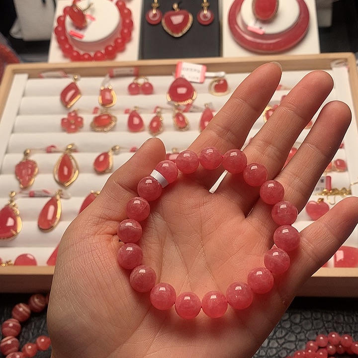 菱锰矿（红纹石）手绳未镶嵌