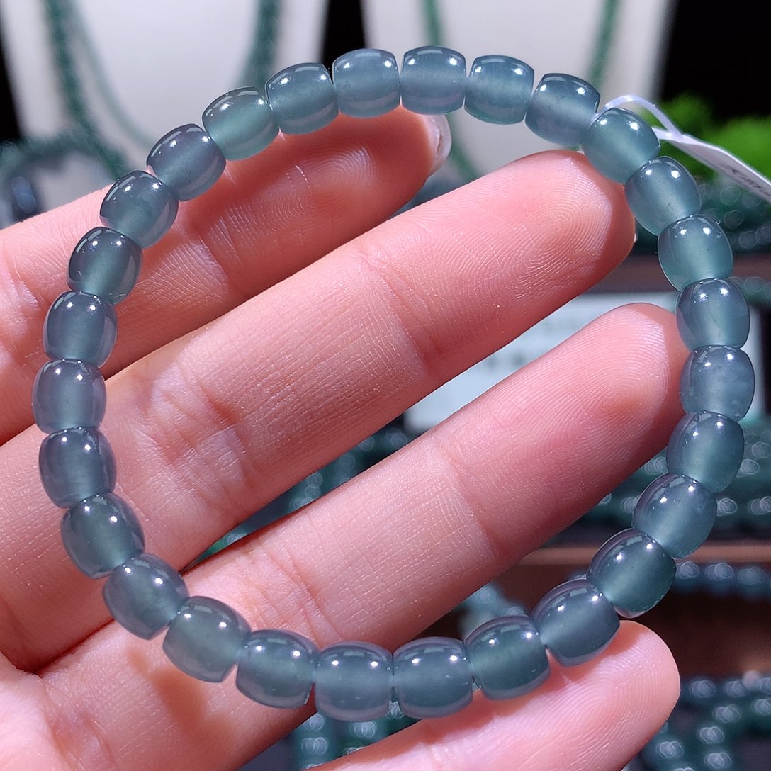 翡翠未镶嵌手链天然a货翡翠手串6.5