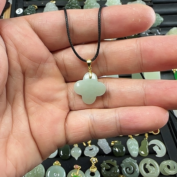 和田玉吊坠(不含链)银S925镶嵌