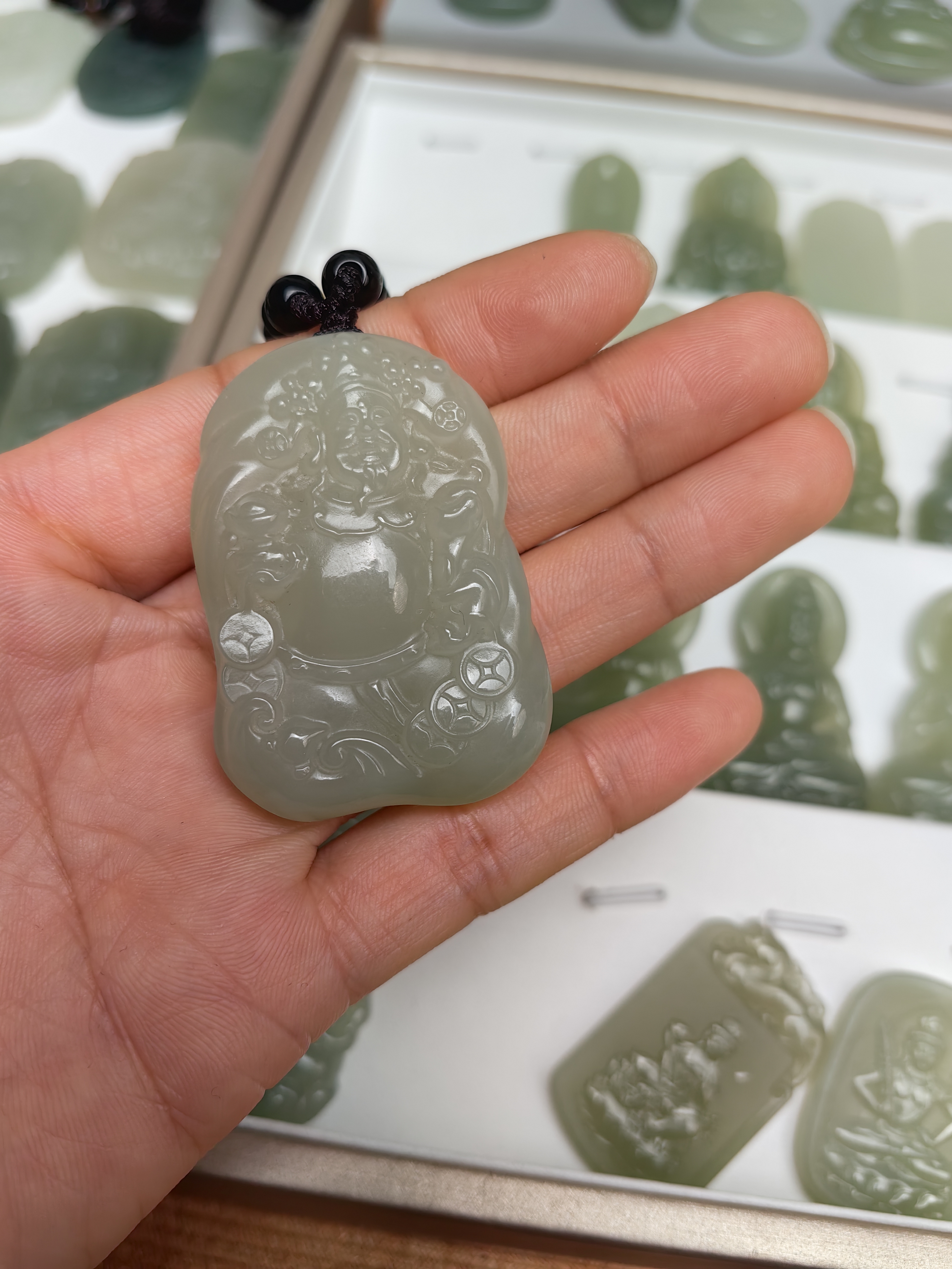 和田玉玉牌子财神