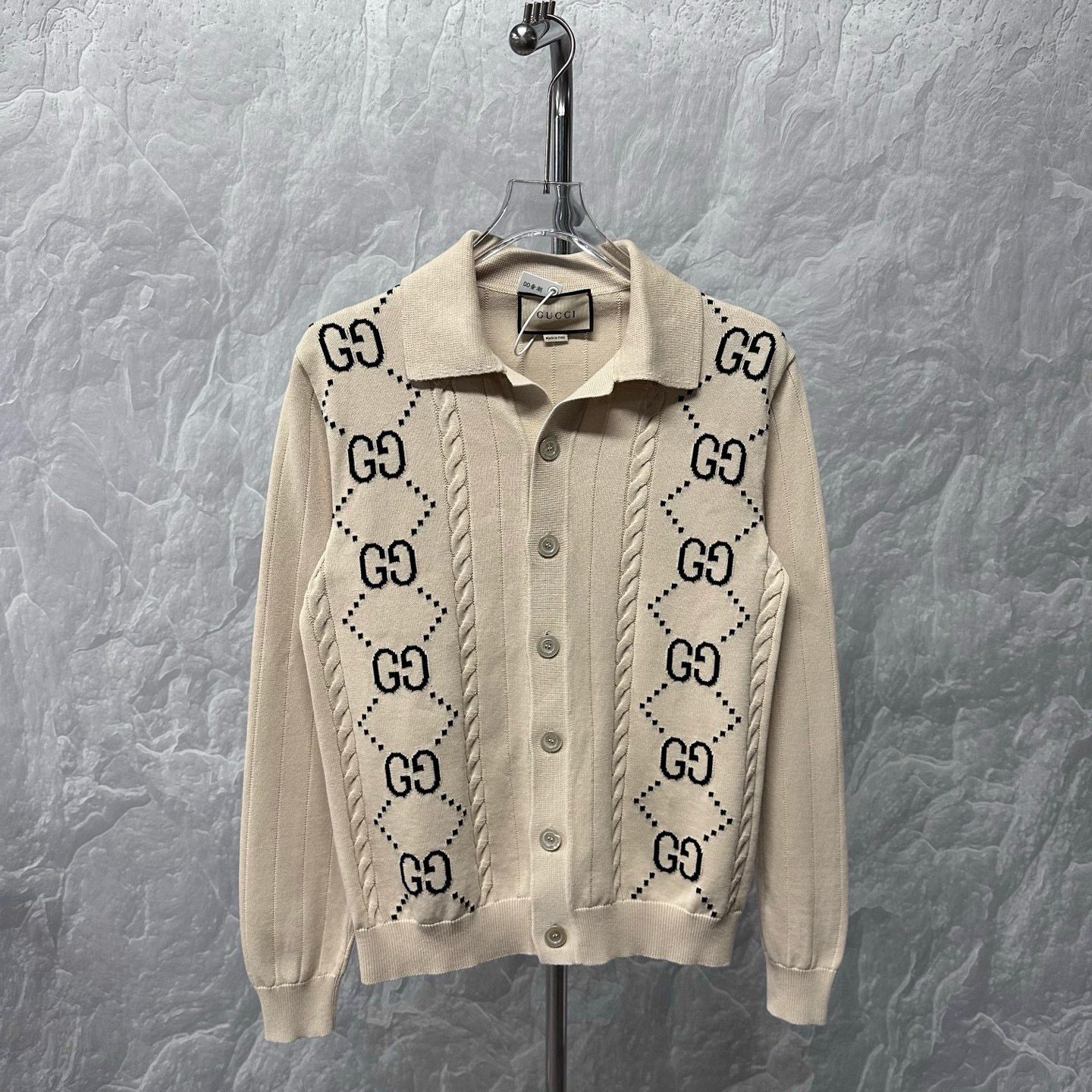 未使用 GUCCI/古驰 双G满印针织开衫外套 XS码 D17065