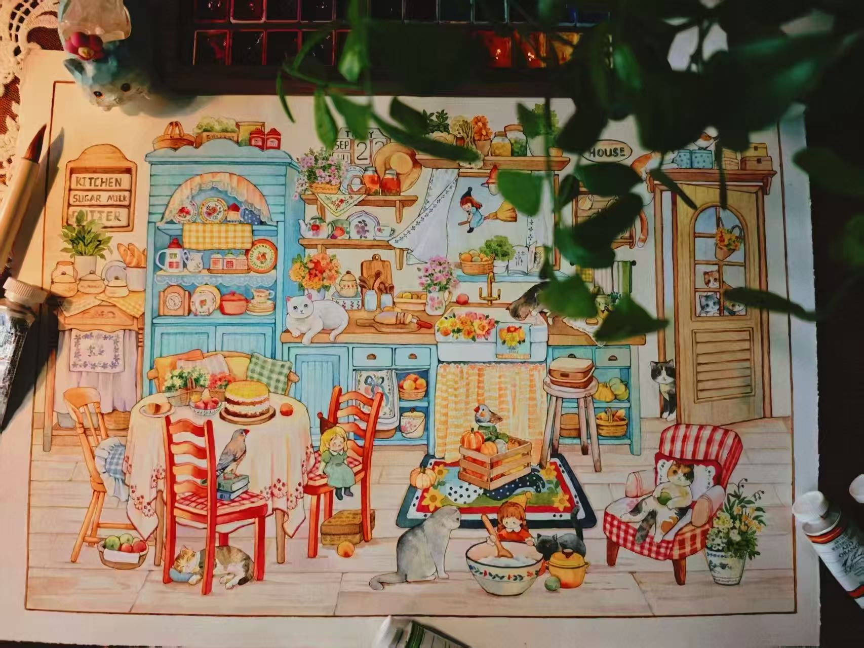 米沫MIMO 手绘风治愈系造景贴纸-2.0乐享食光（肤感膜）