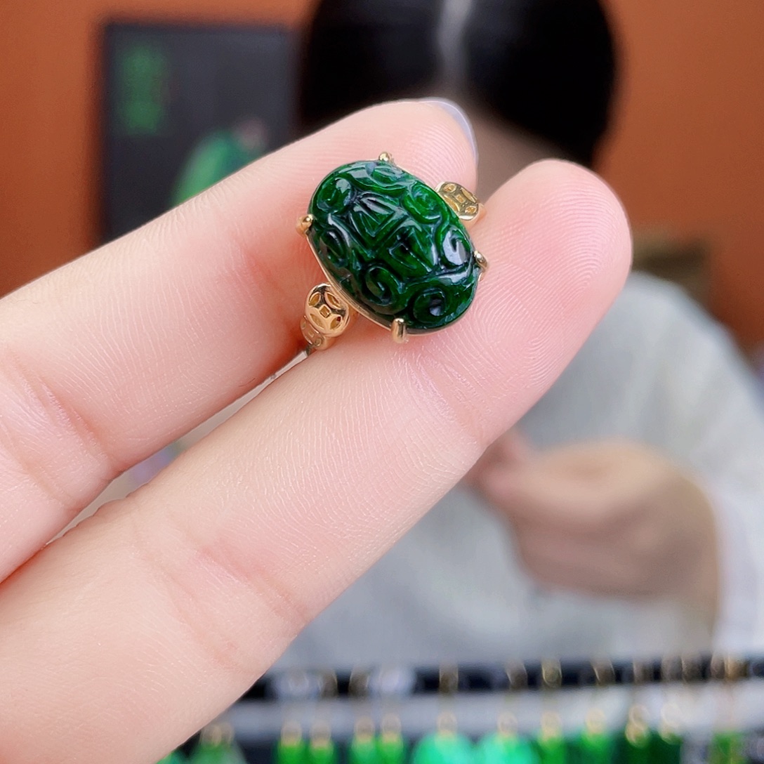 翡翠银S925镶嵌耳饰