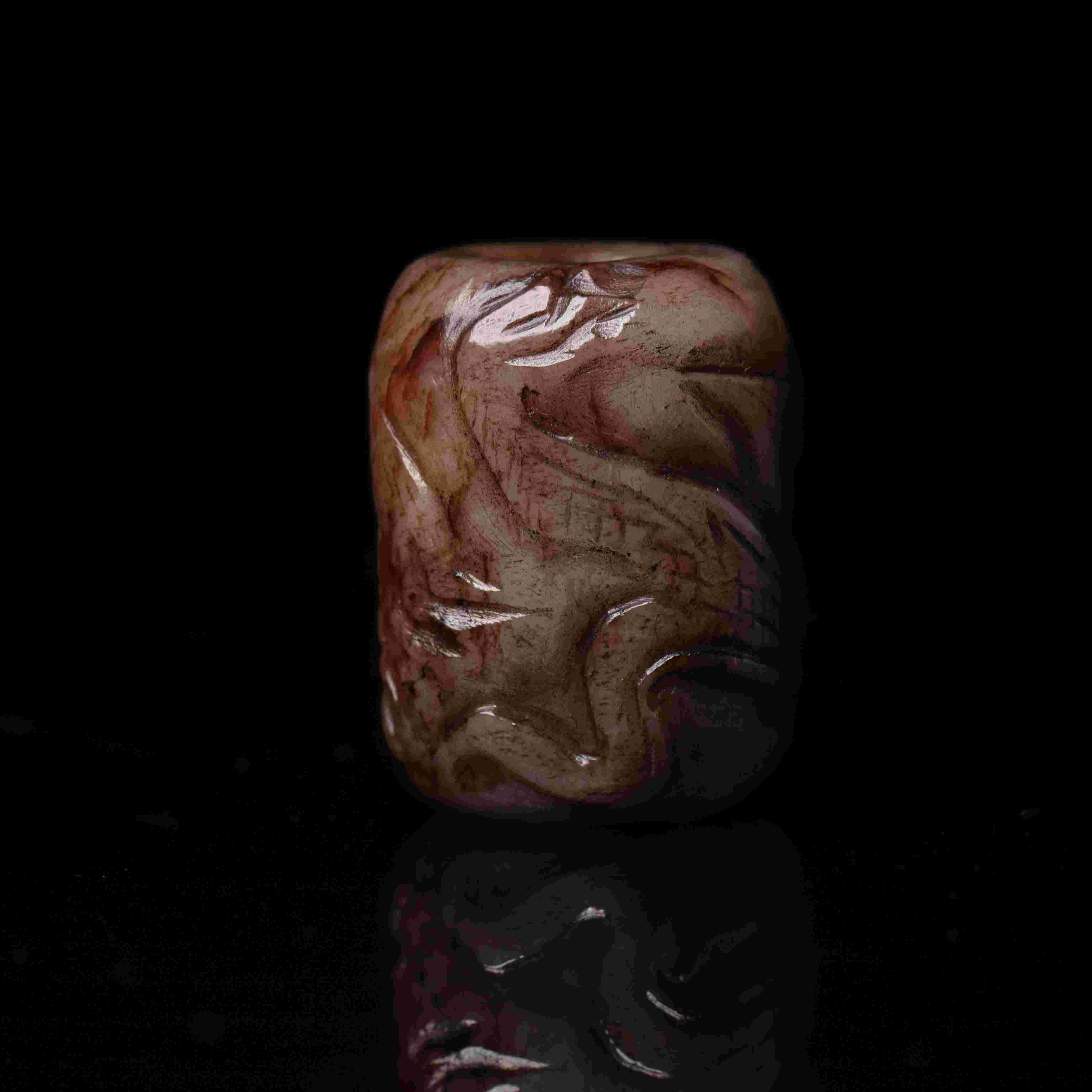 1978明代和田玉龙纹珠2247