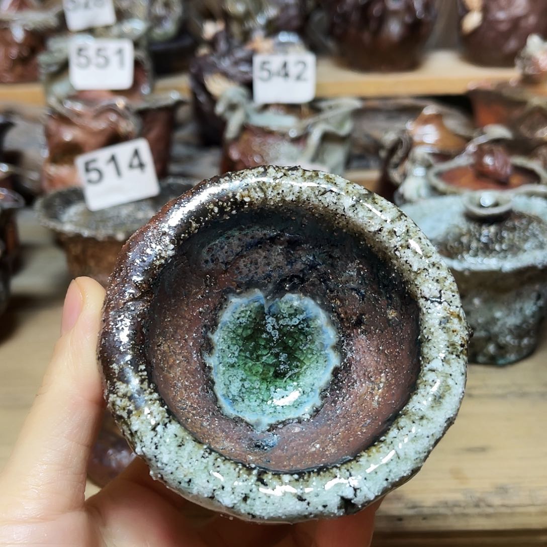 杯柴烧粗陶手捏杯