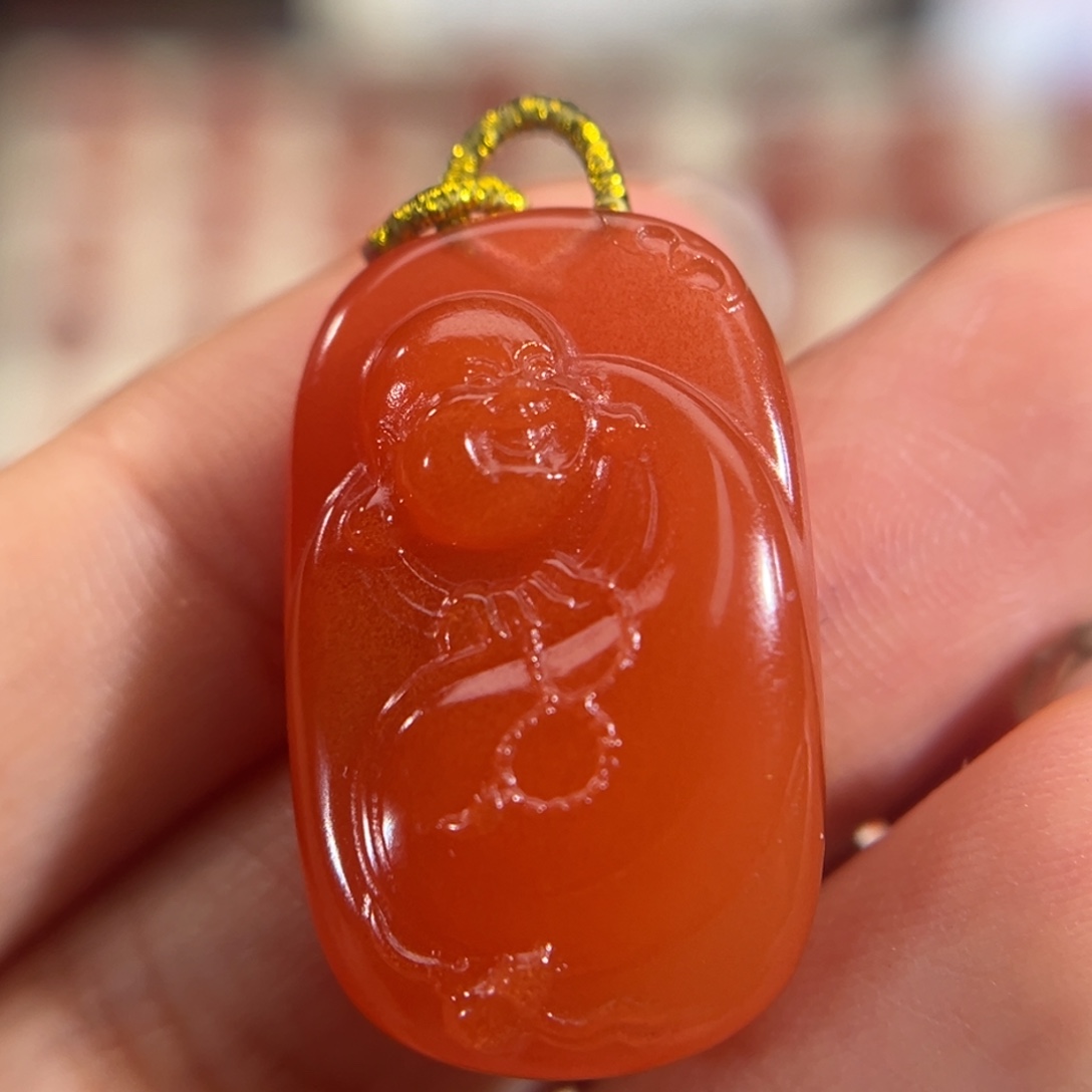 南红玛瑙未镶嵌福在眼前16.6x26.6mm