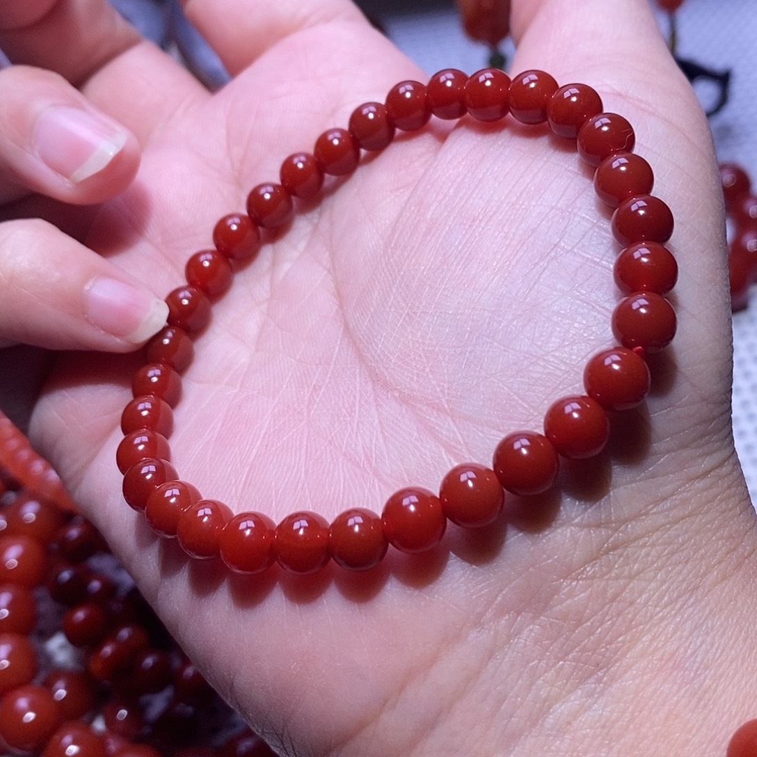 南红玛瑙未镶嵌手串卡6