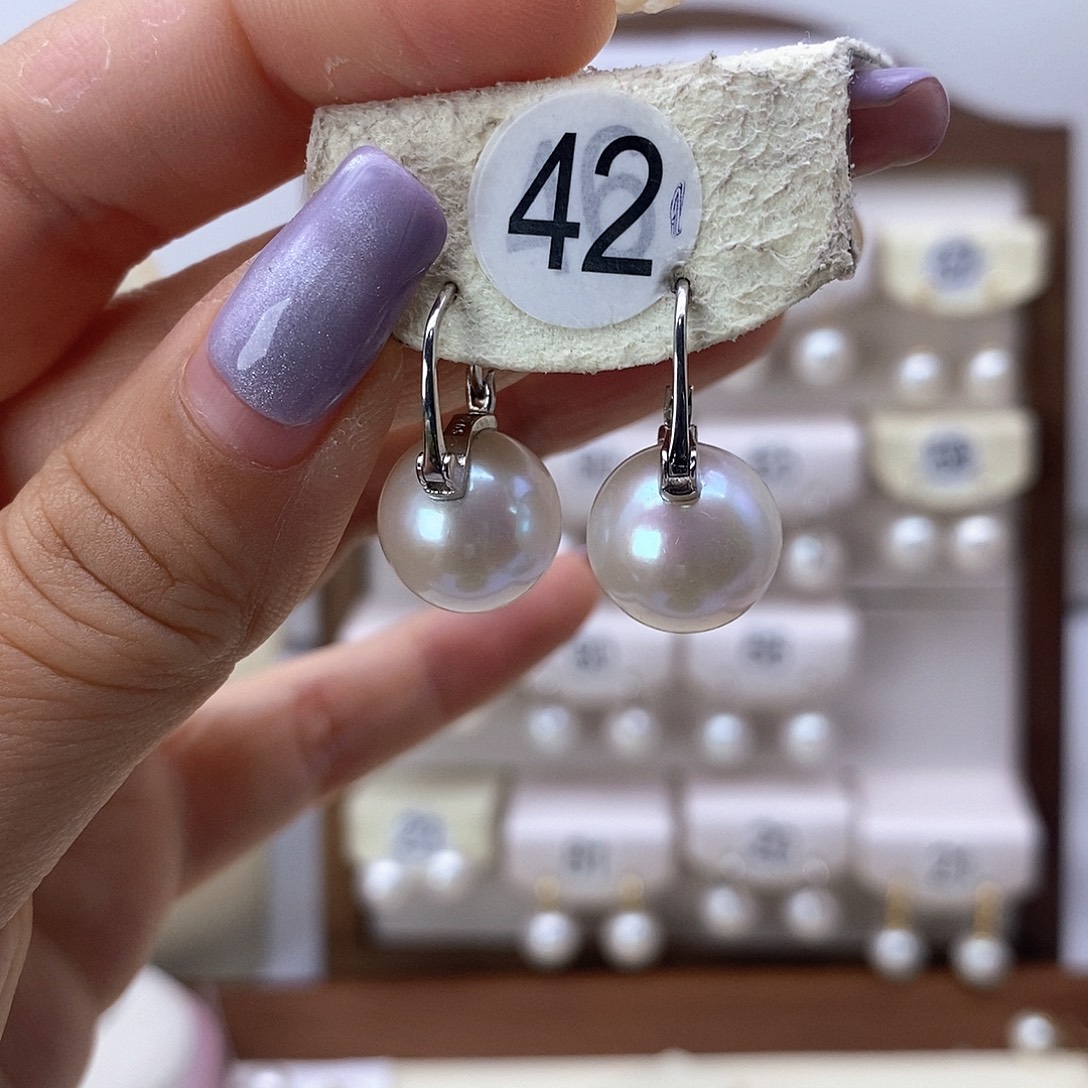 银S925镶嵌淡水珍珠耳饰