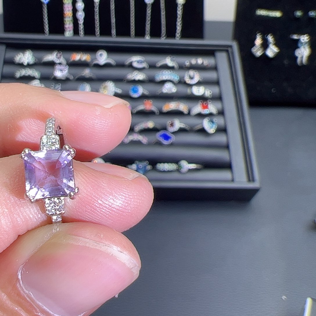 紫晶珠宝半成品银S925镶嵌