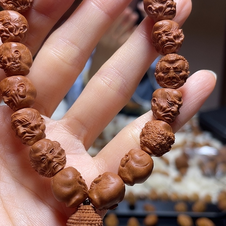 橄榄核手串/手链龙纹桃核 十八罗汉