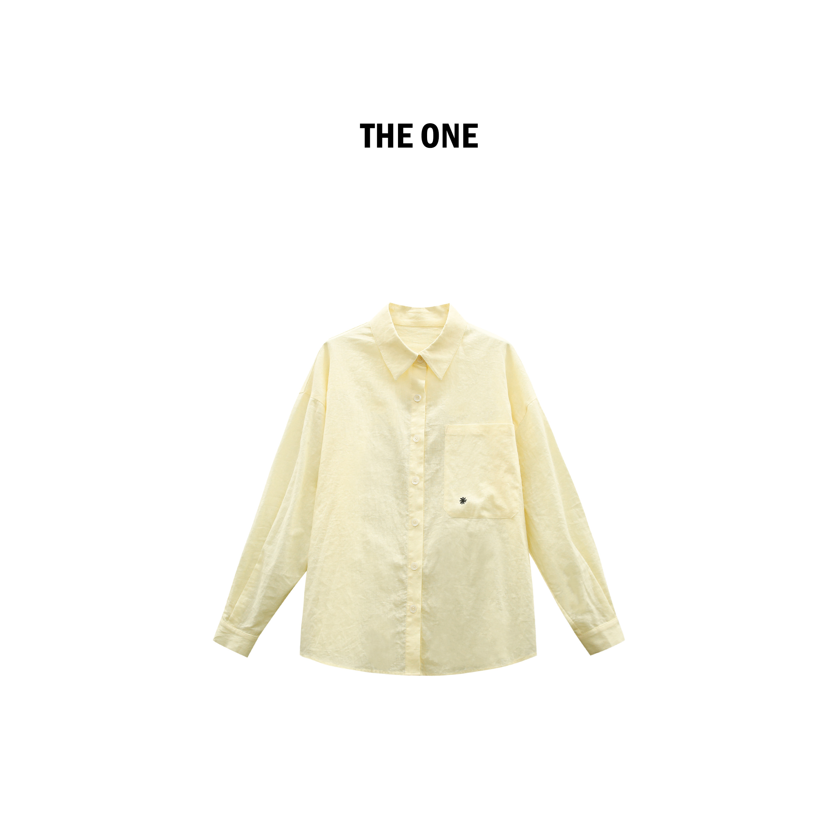 【AZE JIA】黄月光 夏季新款气质百搭亚麻衬衫 QDD50329C1