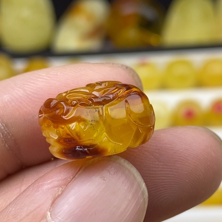 裸石蜜蜡未镶嵌微瑕沙眼坑卡14➕
