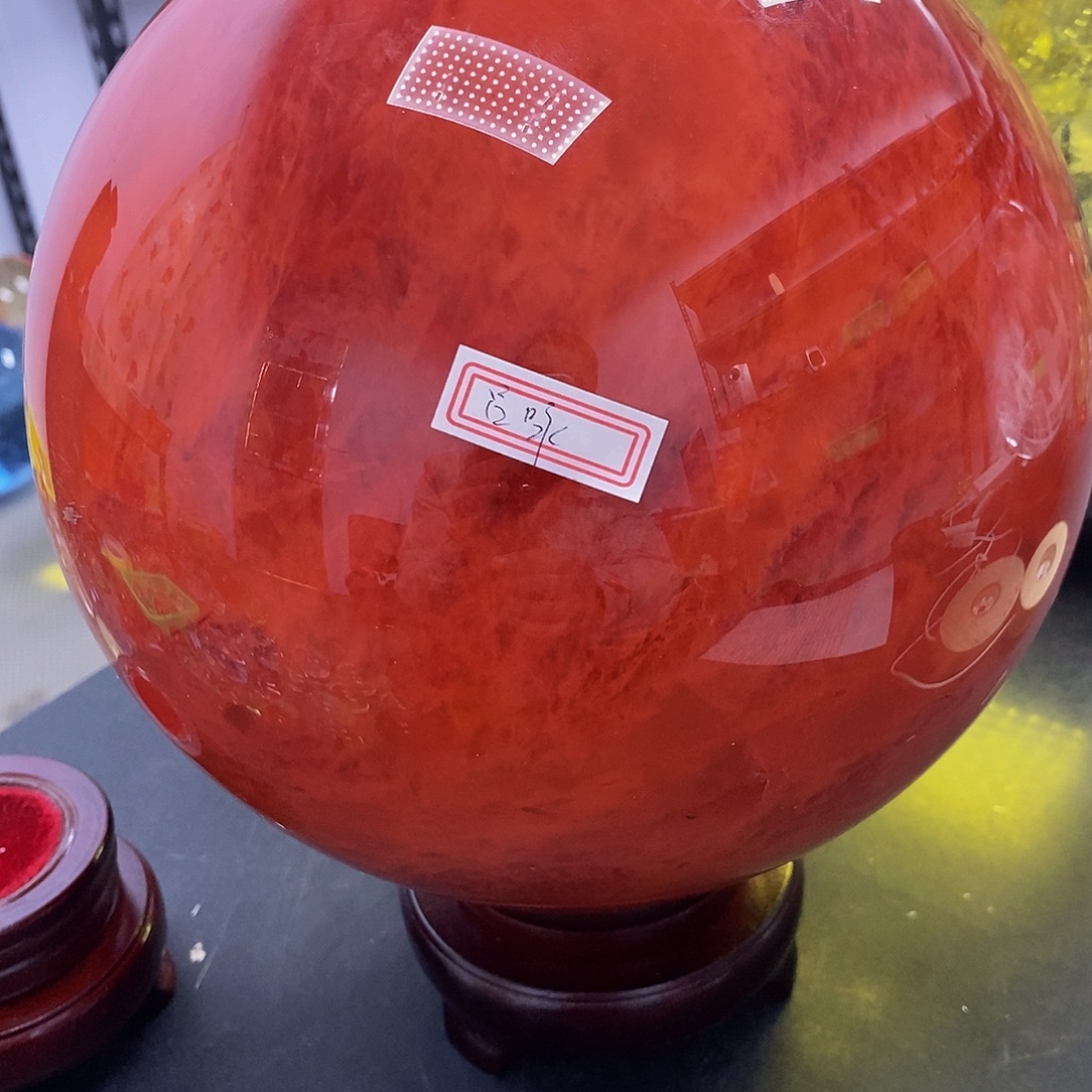 吕***咏石材20公分红水摆件