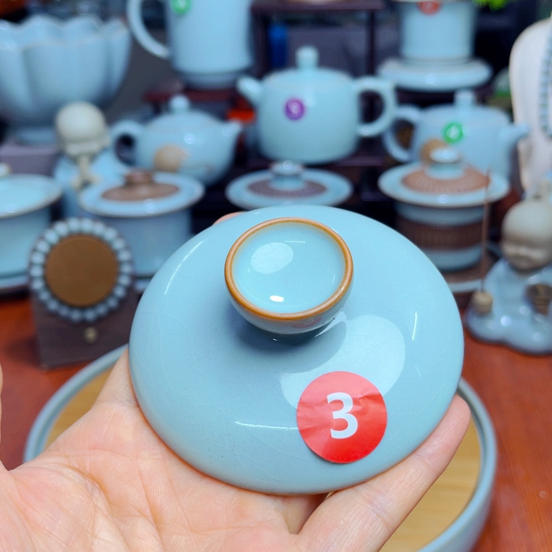 【闪购商品】河南正品汝瓷厂，茶器，摆件，手珠