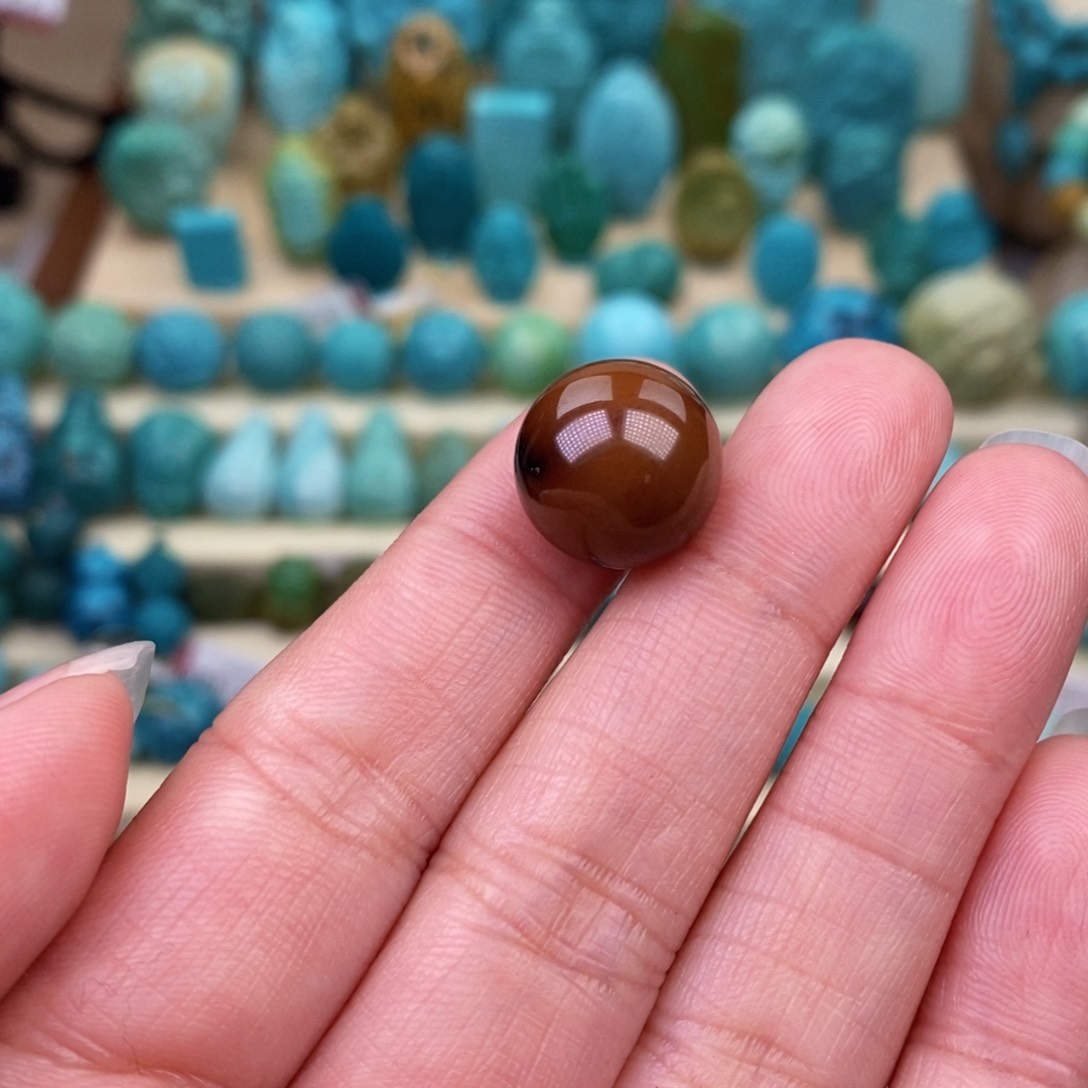 绿松石珠宝奇石未镶嵌13.2mm