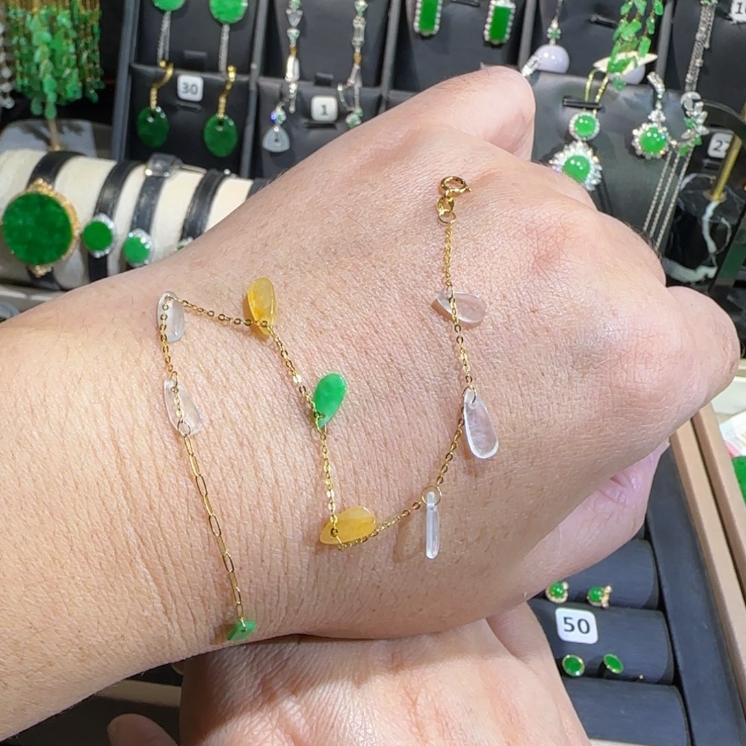 翡翠18K金镶嵌颈饰手链