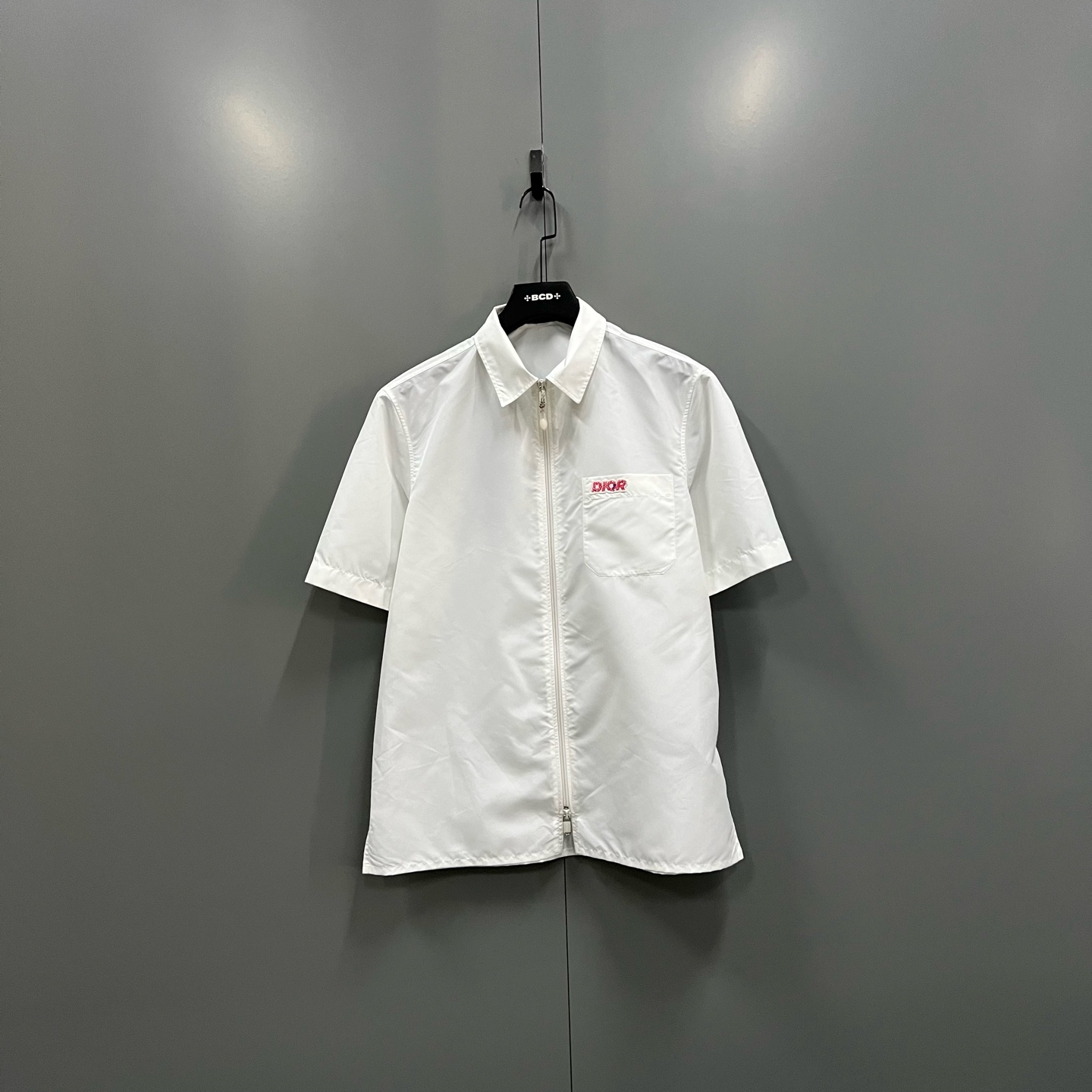 99新 DIOR/迪奥 y09 logo拉链短袖衬衫 48码 020612