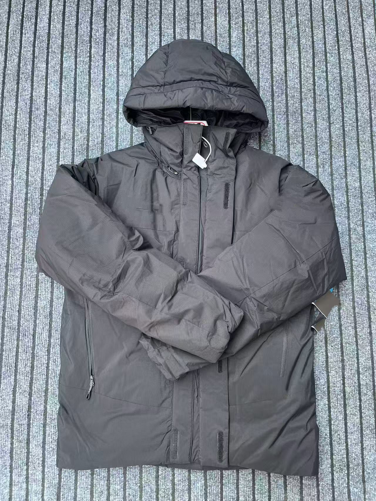 A22冬季连帽中长款棉服(像）