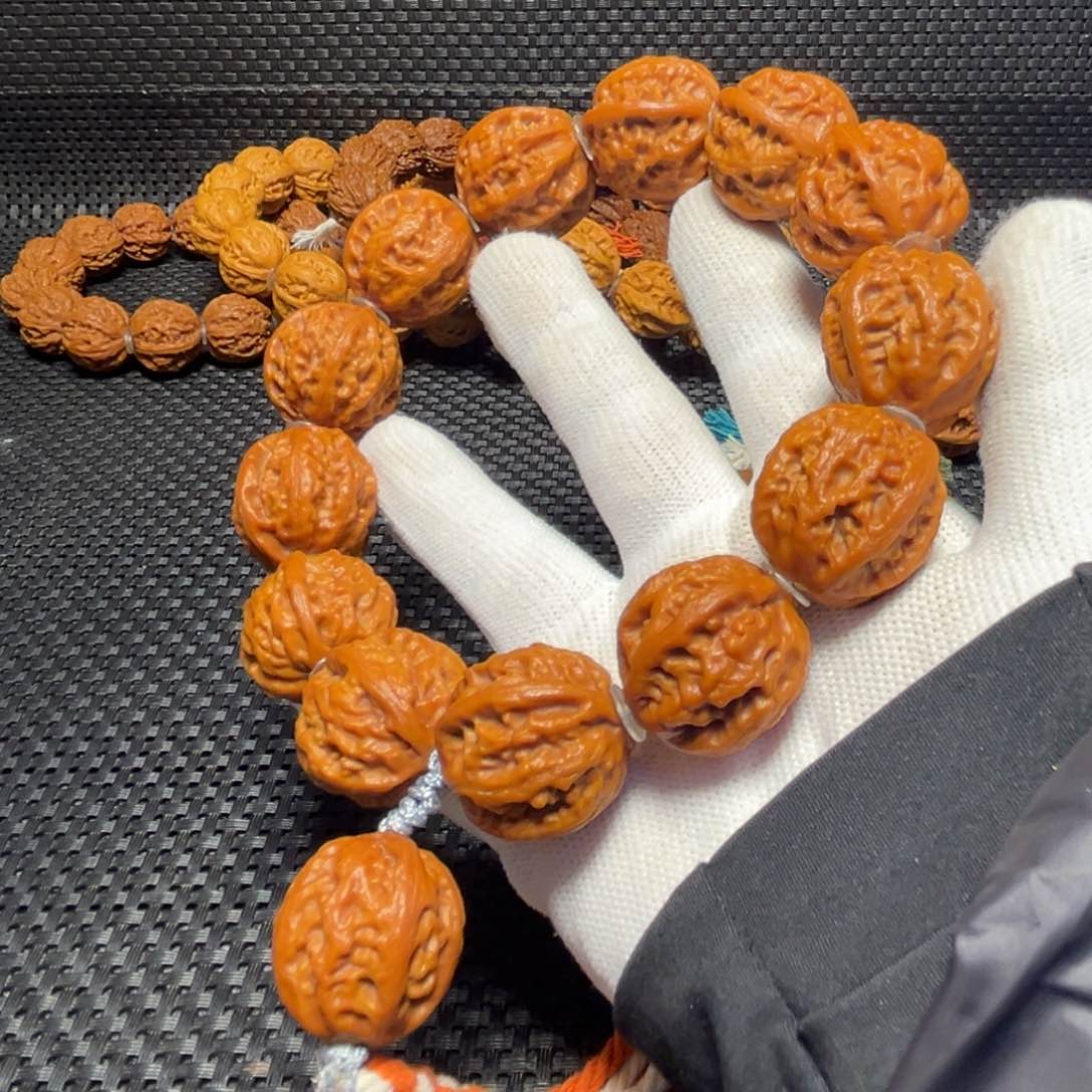 文玩核桃吊坠毕业款正圆粗筋麻花纹25