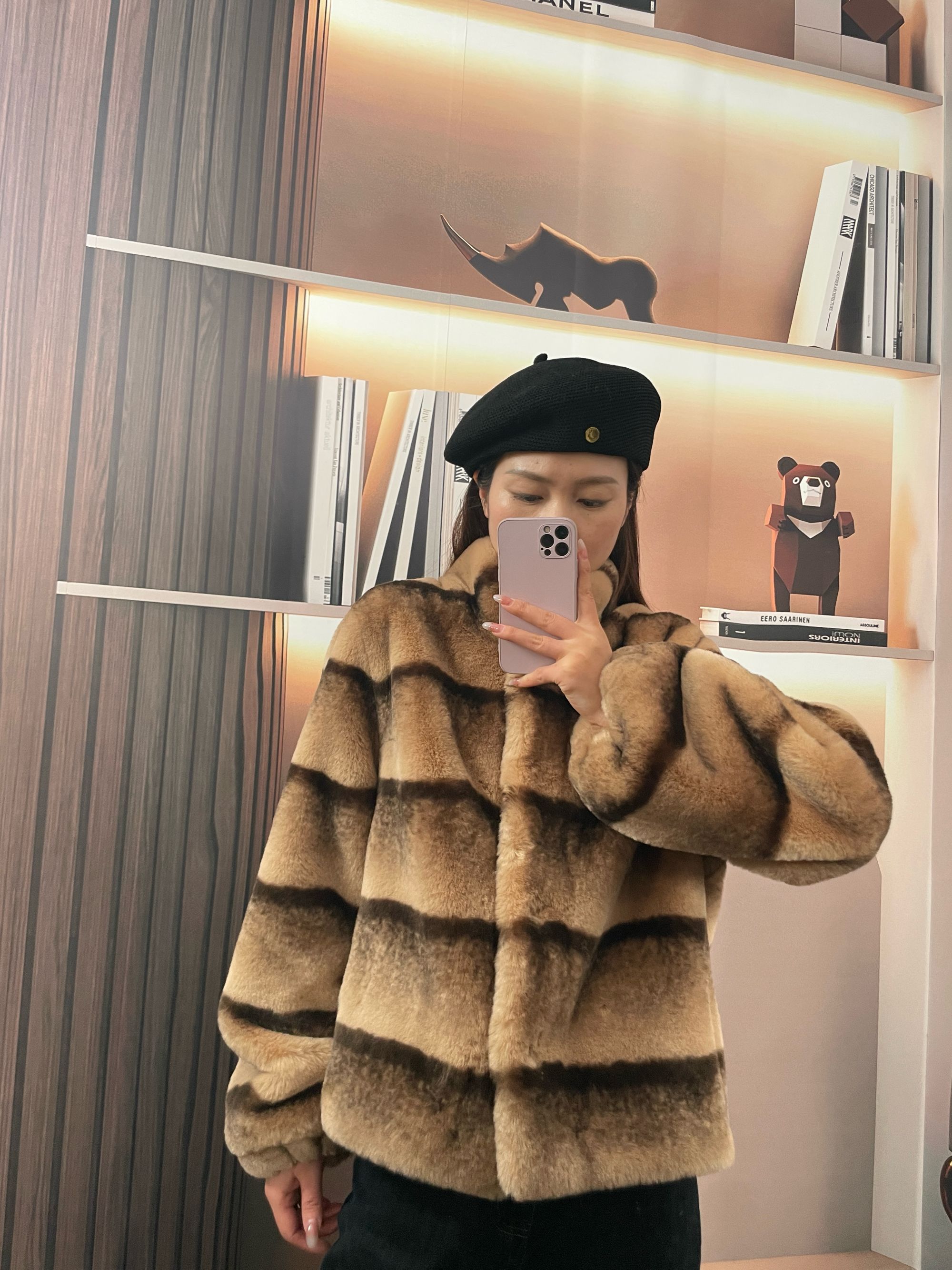 人造皮草 2025冬季新款外套仿龙猫短款保暖外套