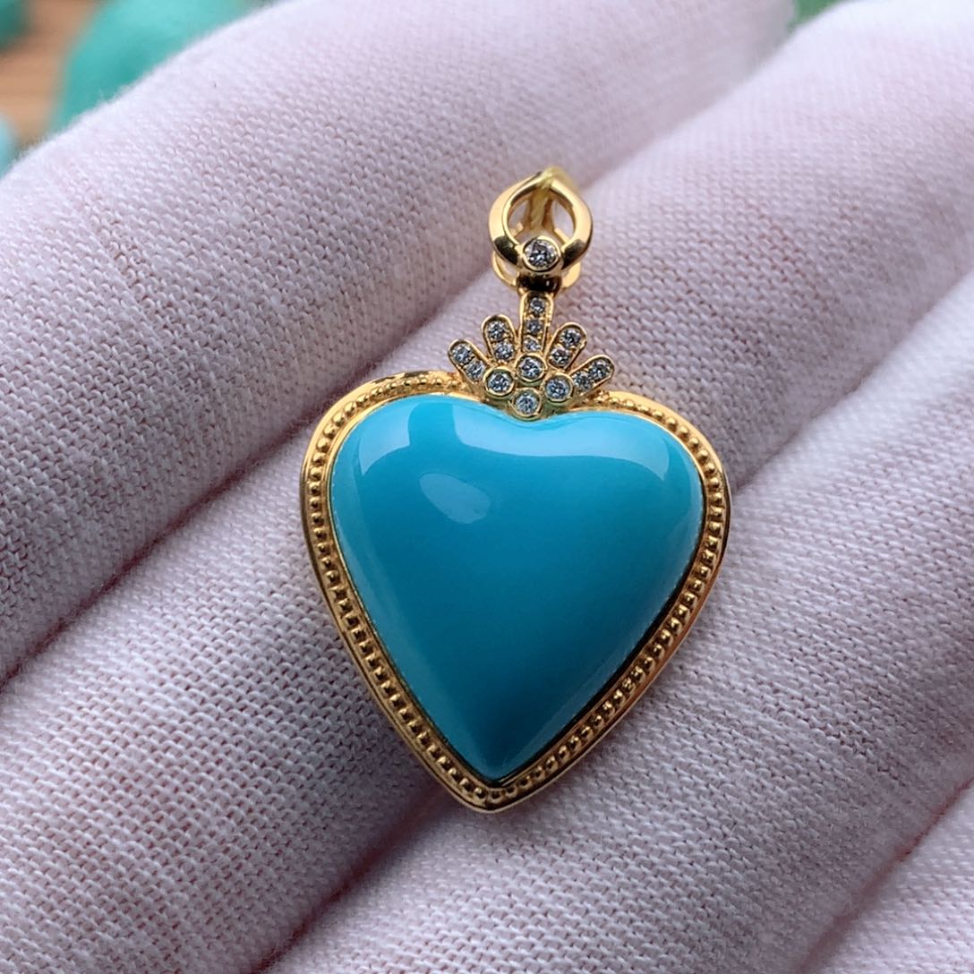 18K金镶嵌绿松石珠宝奇石