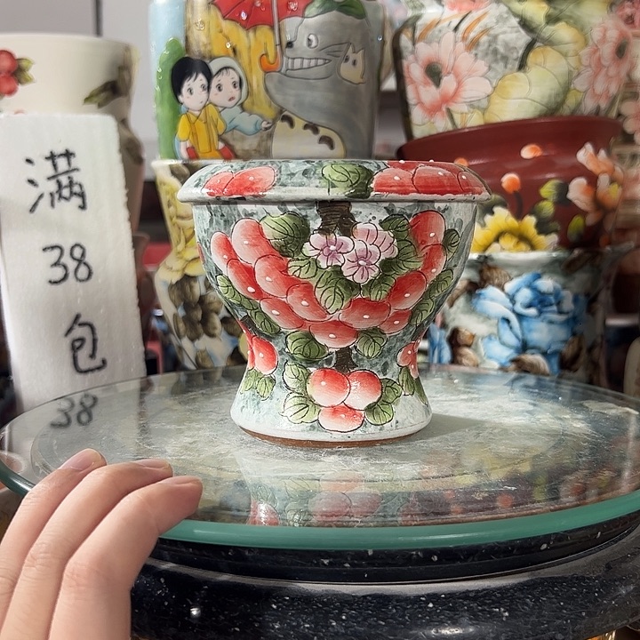 景德镇手绘花盆满38包邮偏远地区除外