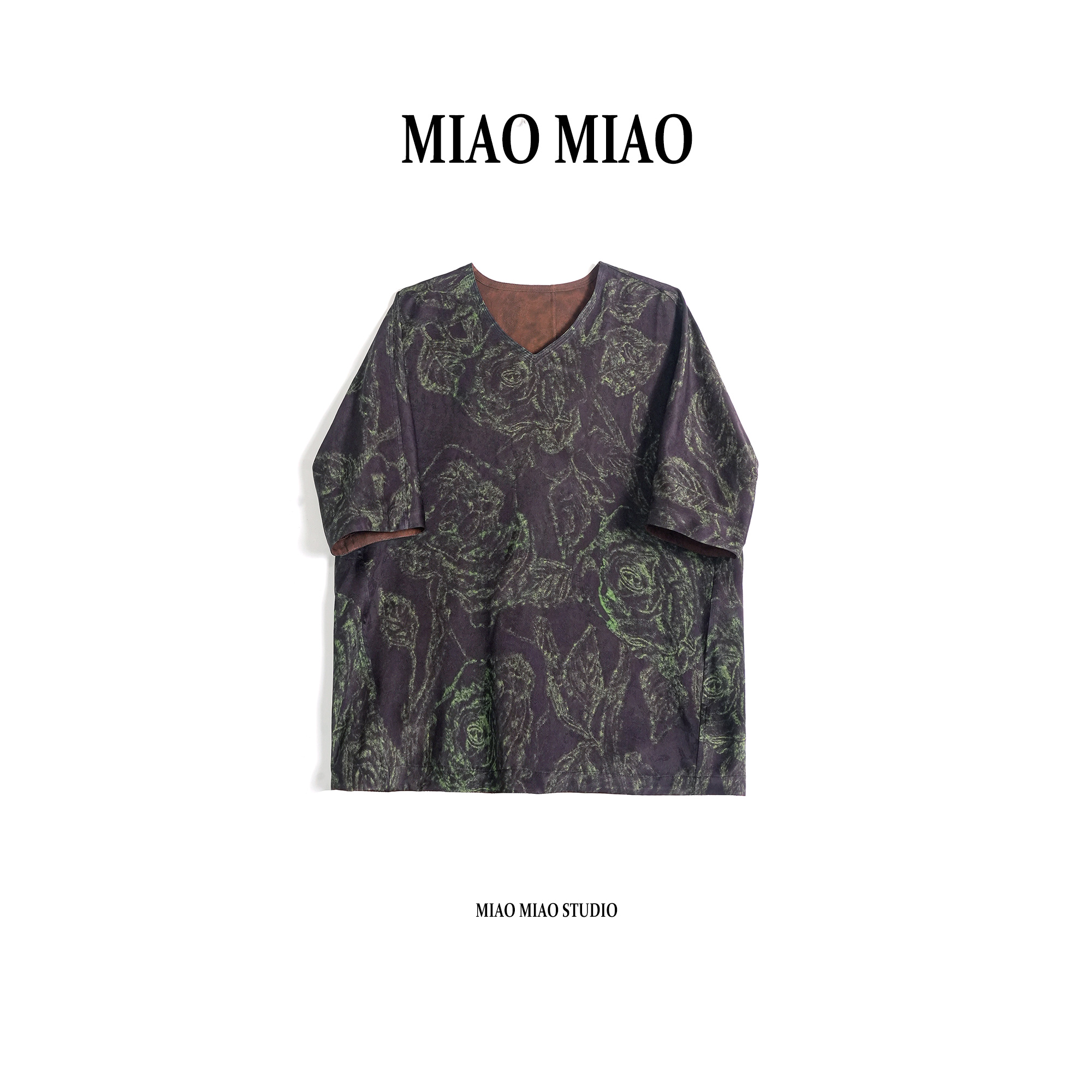 【墨纡】淼淼家20059双面穿夏季国风新中式宽松花萝香云纱上衣