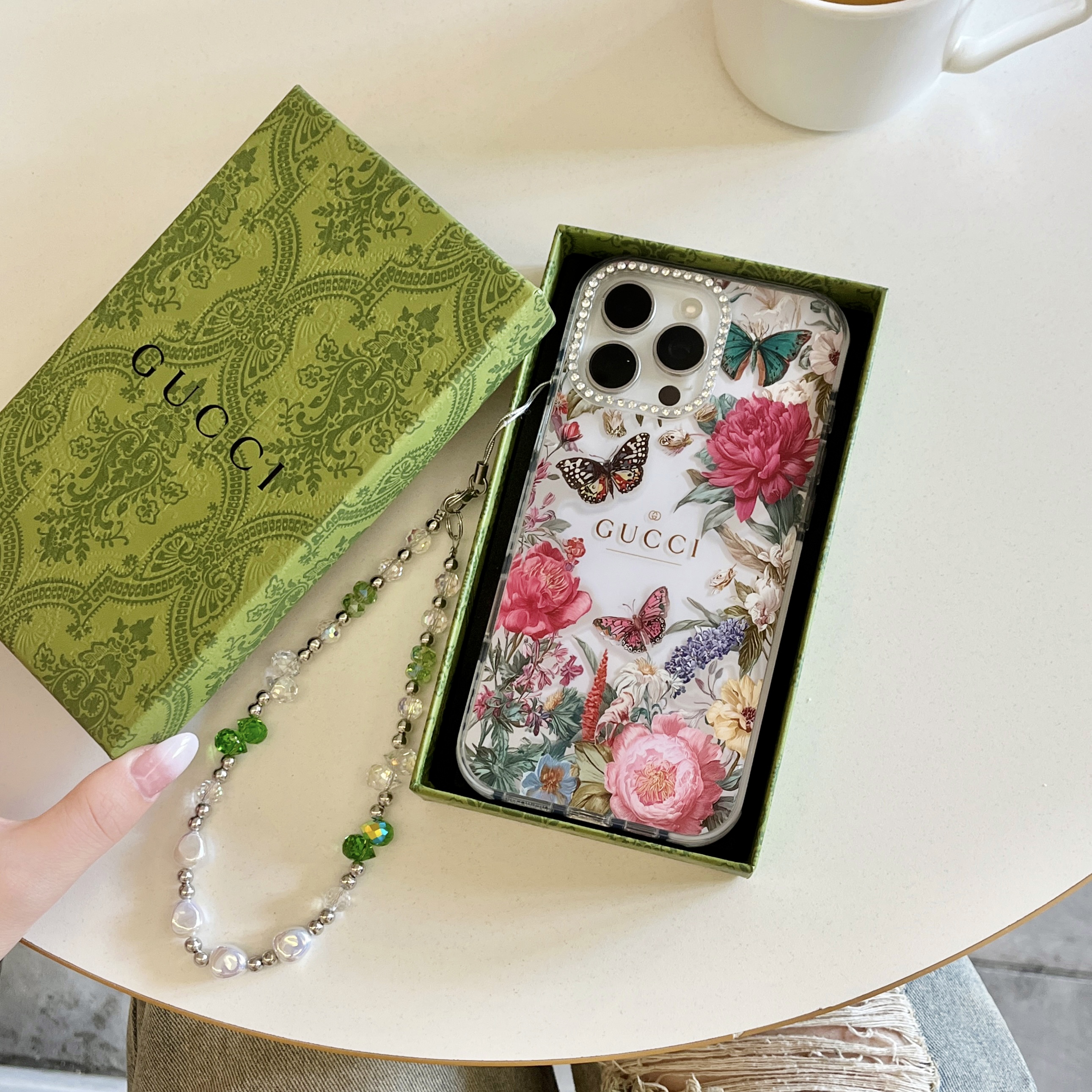 新款GC花卉网红新款适用iPhone16promax手机壳潮牌设计全包防摔壳