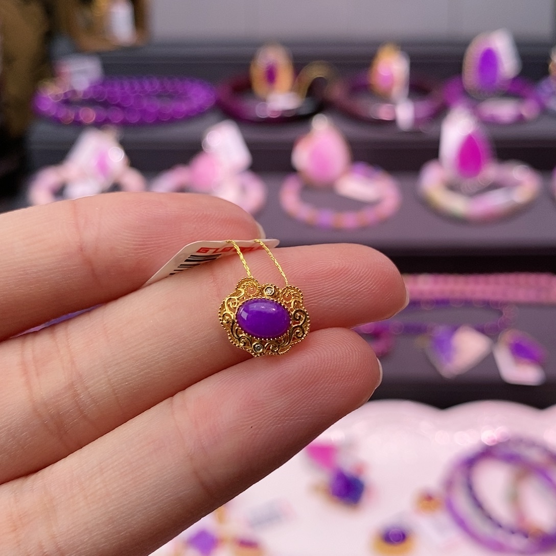 苏纪石（舒俱来）18K金镶嵌吊坠(不含链)