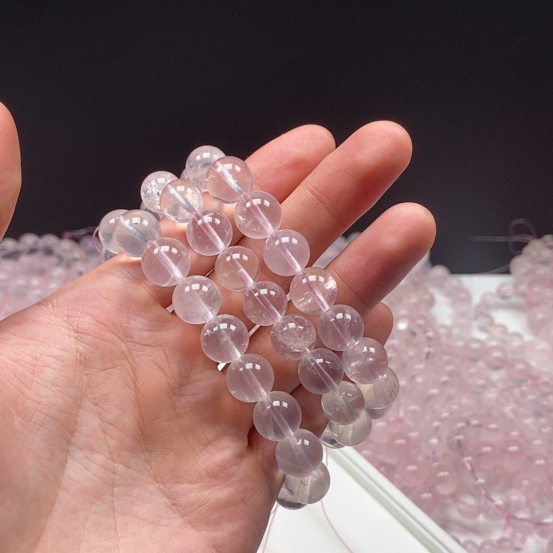 手串水晶未镶嵌11.5mm星光莫粉