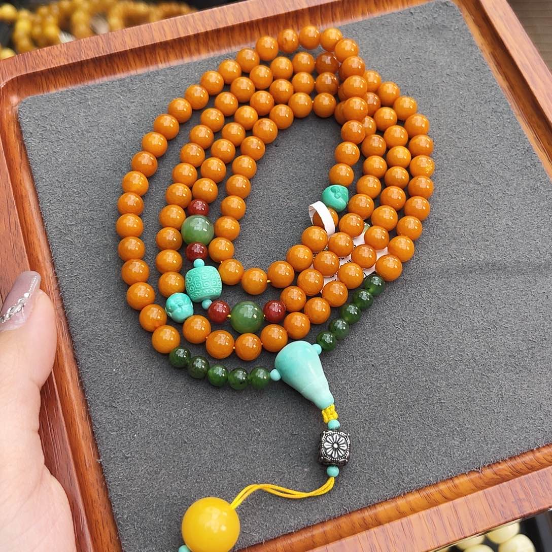 琥珀手链未镶嵌7m108老蜡