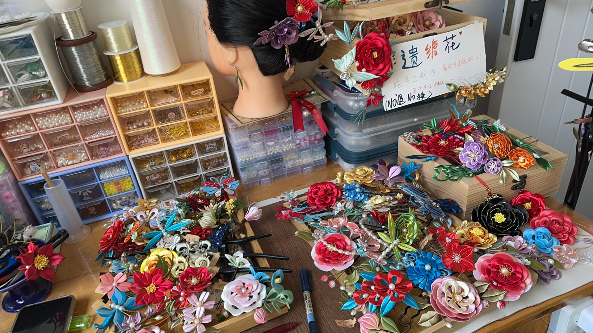 直播间扣号拍！定制款+法式休闲风发饰手工头饰+no退no换！