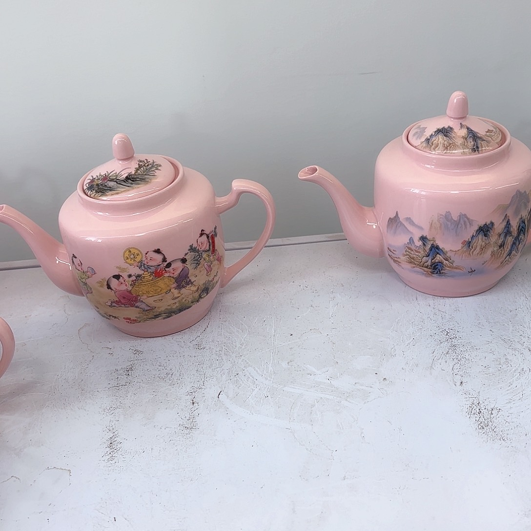 壶陶瓷招财进宝两斤红稀稀➕千里江山图两斤红稀稀