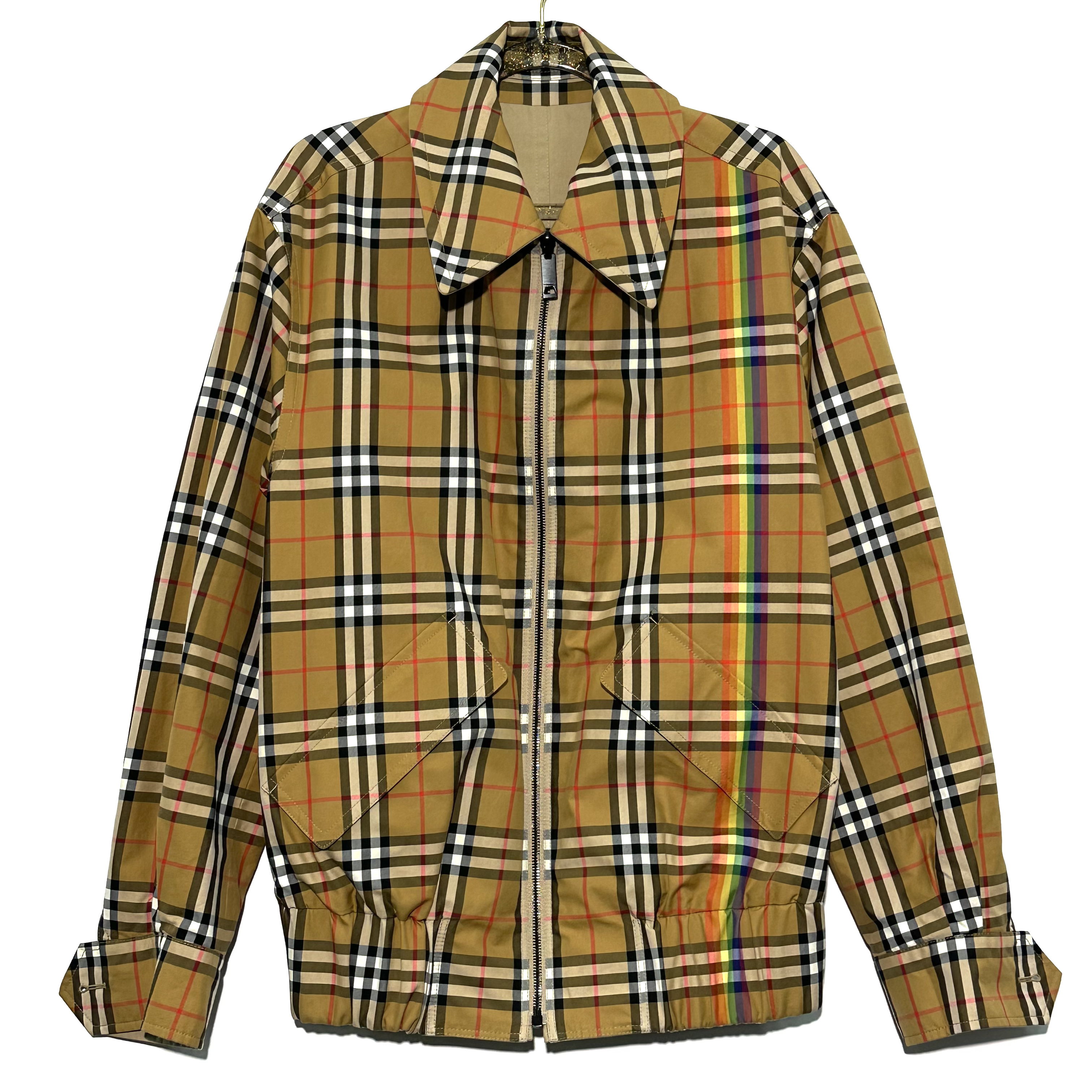99新 BURBERRY/博柏利 XXS码 经典格纹两面穿外套 0714
