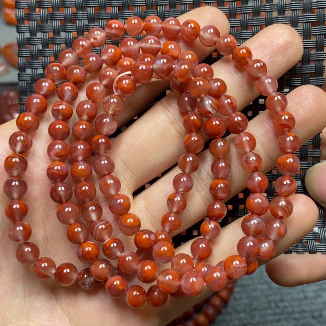 南红玛瑙手链未镶嵌6mm
