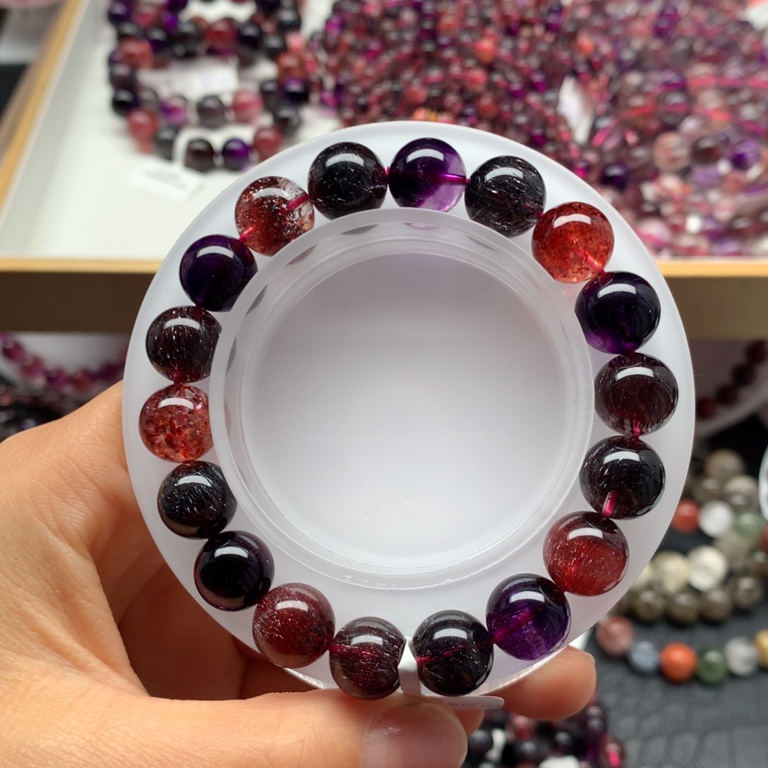 水晶手链未镶嵌黑加仑超七L10.6